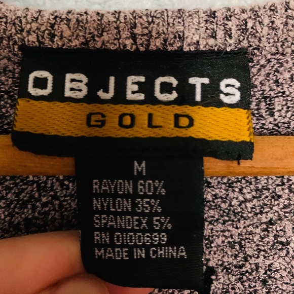 Objects gold, slightly cropped gray & black blouse - Picture 3 of 3